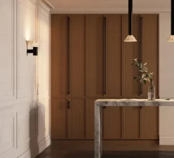 Applique de salle de bain, Torres, bronze et albâtre, IP44, L20cm, H20,7cm - CTO lighting