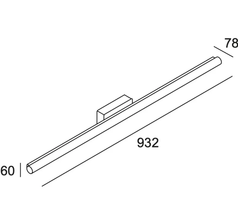 Applique*LEDS C4 Applique de salle de bain, Toilet Slim, , IP44, LED, 3000k, 2431 lm, L93,2cm, H6cm - chrome