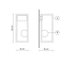 Applique d'extérieur, Abachina, noir, IP44, LED, 3000k, 410 lm, L14cm, H32cm - Karman