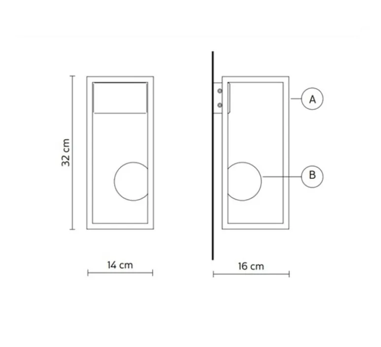 Applique*Karman Applique d'extérieur, Abachina, , IP44, LED, 3000k, 410 lm, L14cm, H32cm - blanc