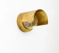 Applique*Contain Applique d'extérieur, Alba monocle, , verre transparent, IP44, Ø8cm, P10cm - laiton brossé