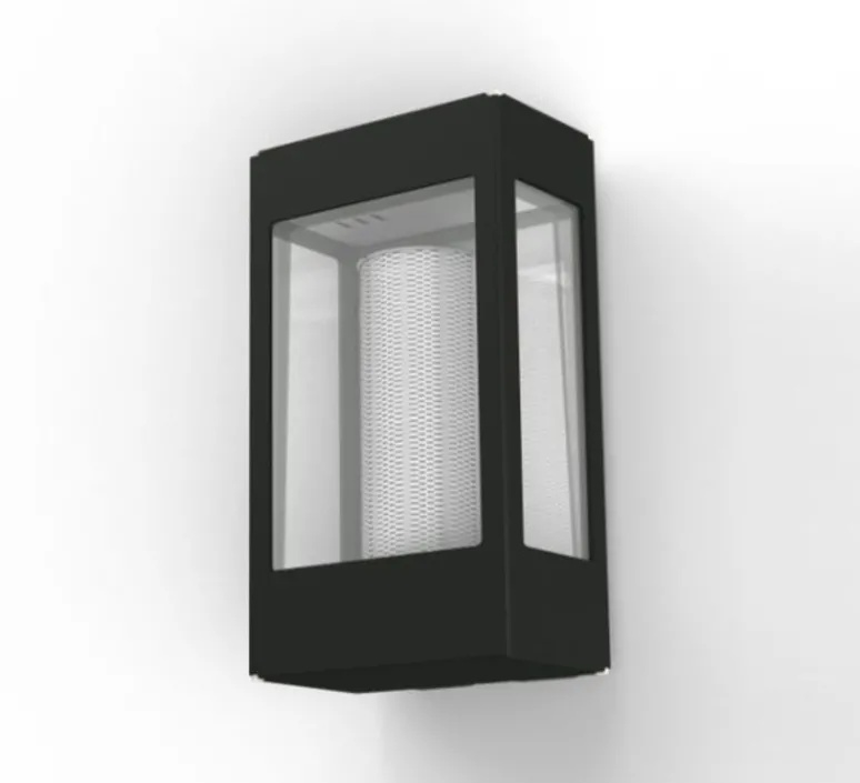 Applique*Roger Pradier Applique d'extérieur, Applique Tétra N°1, , IP65, L17cm, H30cm - Gris anthracite