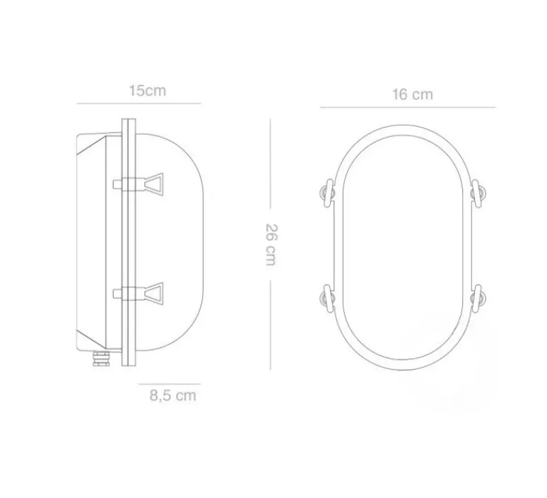 Applique*Zangra Applique d'extérieur, Bart, avec verre prismatique, , IP64, L16cm, H26cm - laiton