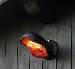 Applique*Toscot Applique d'extérieur, Bistro, , IP44, L34cm, H16cm - noir, brique