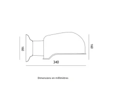 Applique d'extérieur, Bistro, noir, brique, IP44, L34cm, H16cm - Toscot