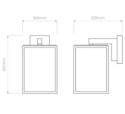 Applique*Astro Applique d'extérieur, Box Lantern 270, , IP23, L16cm, H27cm - Noir