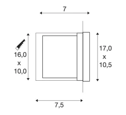 Applique d'extérieur, Brick Downunder, gris argent, IP54, LED, 3000K, 30lm, L17cm, H10,5cm - SLV