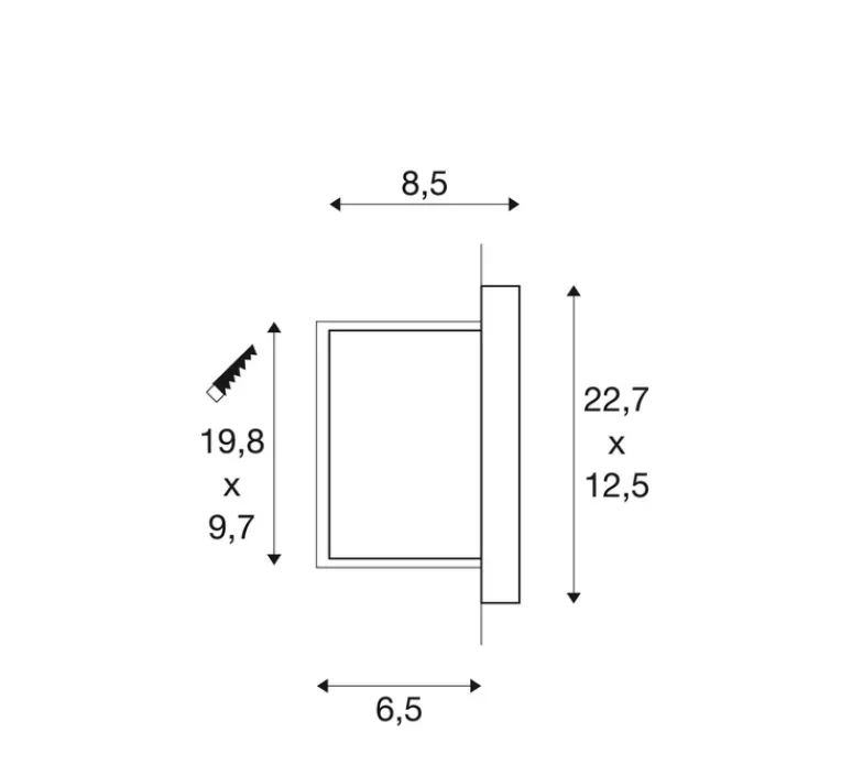 Applique*SLV Applique d'extérieur, Brick Downunder, , IP44, L22.7cm, H12.5cm - gris