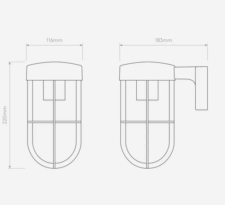 Applique*Astro Applique d'extérieur, Cabin Wall, , IP44, L11cm, H22cm - Lighting laiton antique