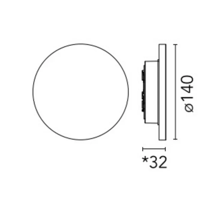 Applique d'extérieur, Camouflage, crema d'Orcia, IP65, LED, dim, 2700K, 474 lm, Ø14cm, H3,2cm - Flos