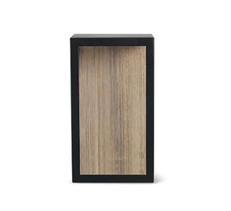 Applique*Ethimo Applique d'extérieur, Carré, , IP44, LED, 2700K, 1650lm, L20cm, H35cm - bois, noir