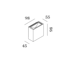 Applique*Wever&Ducré Applique d'extérieur, Central outdoor 1.0, , IP65, LED, dim, 3000K, 620 lm, L9,8cm, H9,8cm - noir