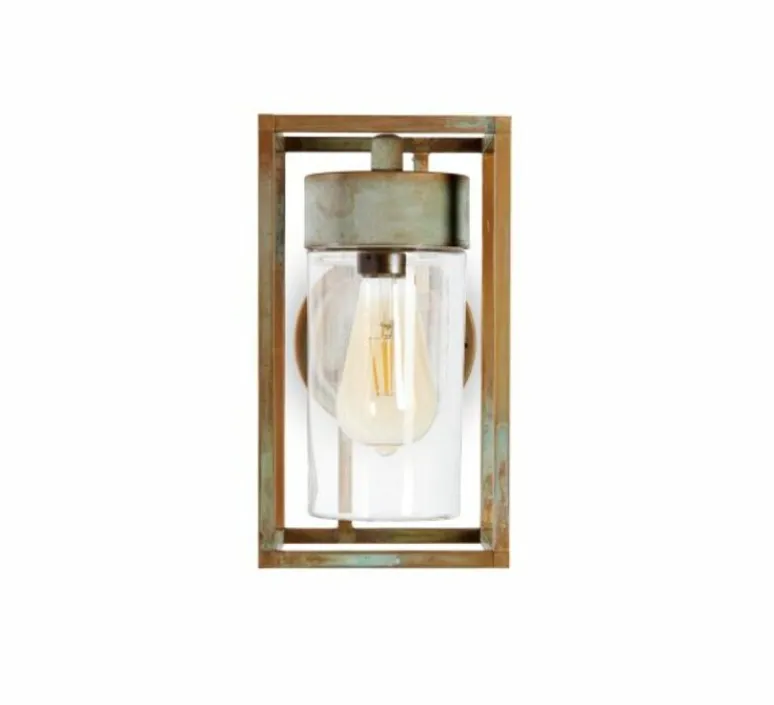 Applique*Moretti Luce Applique d'extérieur, Cubic 3372, , IP44, L15cm, H27cm - Laiton vieilli