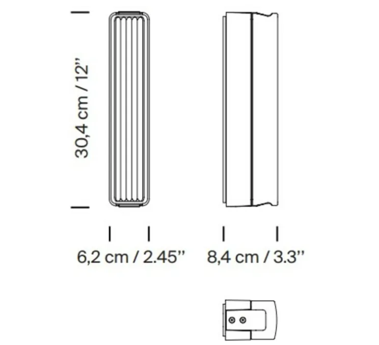 Applique d'extérieur, Estadio Singular, noir, IP65, LED, dim, 2700K, 204 lm, L6,2cm, H30,4cm - Santa & Cole