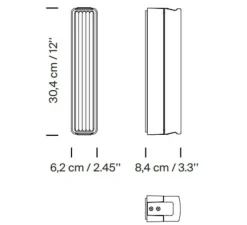 Applique*Santa & Cole Applique d'extérieur, Estadio Singular, , IP65, LED, dim, 2700K, 204 lm, L6,2cm, H30,4cm - blanc