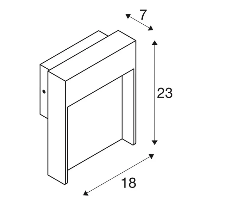 Applique*SLV Applique d'extérieur, Flatt, , IP65, LED, K, 460lm, Ø18cm, H23cm - noir