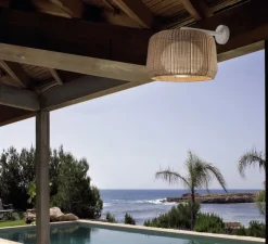 Applique*Bover Applique d'extérieur, Fora A, , IP66, Ø50cm, H40,5cm - Blanc, beige clair