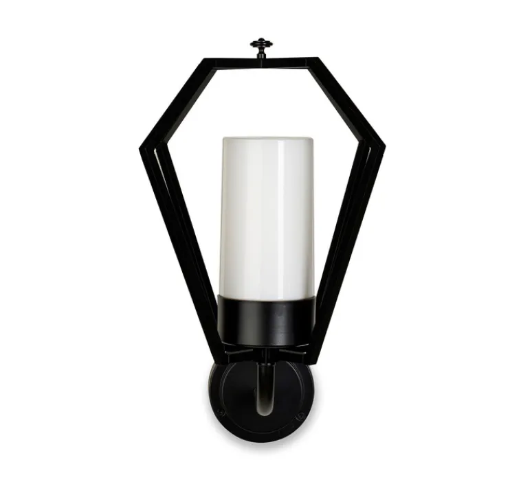 Applique*Moretti Luce Applique d'extérieur, Gemstone 3451, , verre opale, IP44, Ø33cm, H48cm - Noir