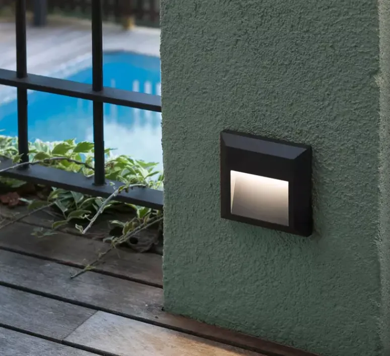 Applique*Faro Applique d'extérieur, Grant Square, , IP65, LED, 3000K, 65 lm, L12,5cm, H12,5cm - gris