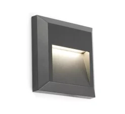 Applique*Faro Applique d'extérieur, Grant Square, , IP65, LED, 3000K, 65 lm, L12,5cm, H12,5cm - gris