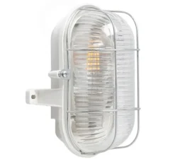 Applique d'extérieur, Hublot, blanc, IP54, L13,5cm, H19,5cm - Zangra