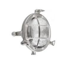 Applique*Zangra Applique d'extérieur, Hublot, , IP55, Ø11,5cm, H6cm - laiton nickelé