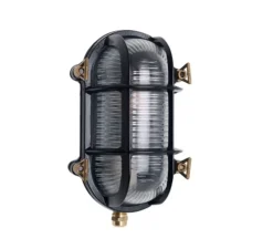 Applique d'extérieur, Hublot marine, noir, IP64, L12cm, H20cm - Zangra