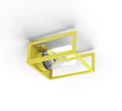 Applique*Roger Pradier Applique d'extérieur, Hugy N° 1, , IP65, L20,6cm, H25,3cm - verre clair, jaune souffre