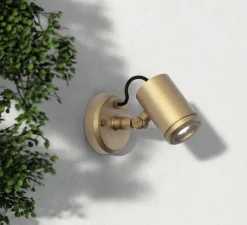 Applique*Astro Applique d'extérieur, Jura Single Spot, laiton massif, IP65, L12cm, H15,5cm - métal, laiton