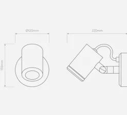 Applique*Astro Applique d'extérieur, Jura Single Spot, laiton massif, IP65, L12cm, H15,5cm - métal, laiton