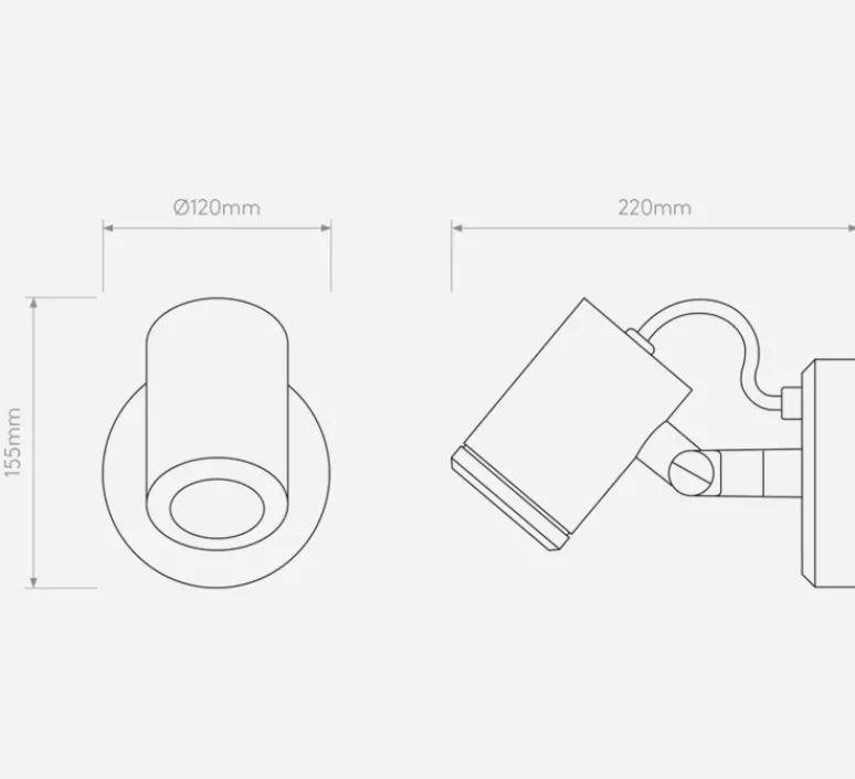 Applique*Astro Applique d'extérieur, Jura Single Spot, laiton massif, IP65, L12cm, H15,5cm - métal, laiton