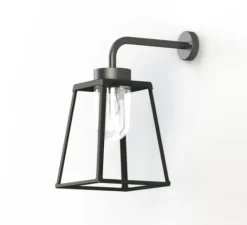 Applique*Roger Pradier Applique d'extérieur, Lampiok 2 n°3, gris noir, IP65, L28cm, H54,7cm - gris noir, verre clair