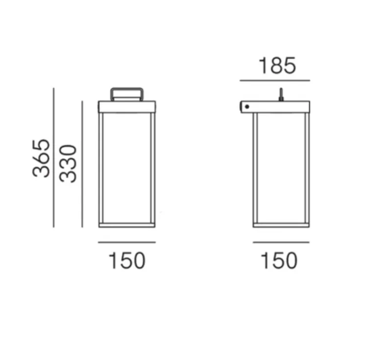 Applique*Il Fanale Applique d'extérieur, Lanterne Slim 267.04.OO, , IP55, LED, dim, 2700K, 750 lm, L15cm, H26,5cm - laiton