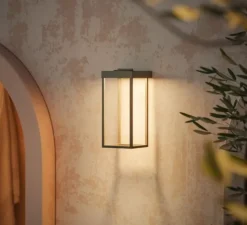 Applique d'extérieur, Lanterne Slim 267.05.OO, laiton, IP55, LED, dim, 2700K, 1300 lm, L20cm, H46,5cm - Il Fanale