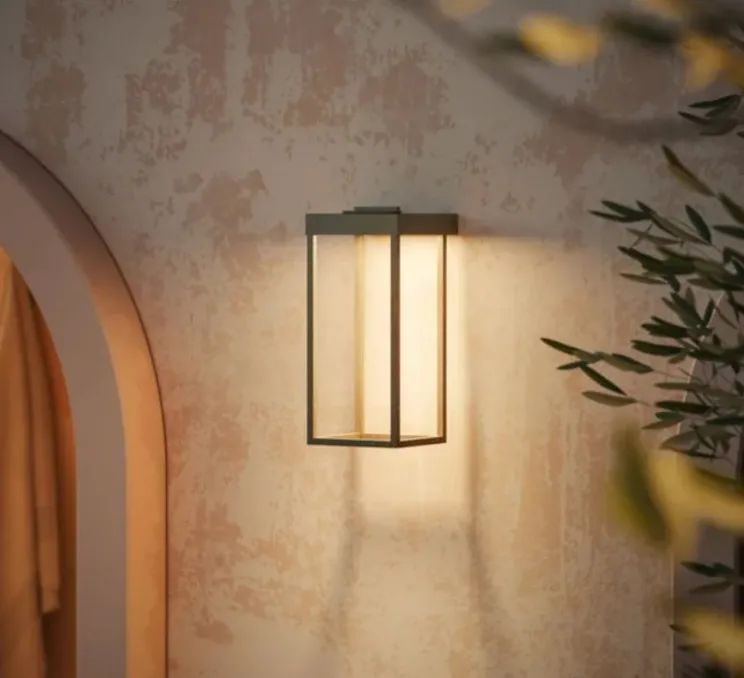 Applique d'extérieur, Lanterne Slim 267.05.OO, laiton, IP55, LED, dim, 2700K, 1300 lm, L20cm, H46,5cm - Il Fanale