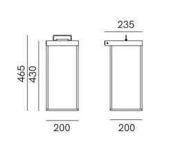 Applique d'extérieur, Lanterne Slim 267.05.OO, laiton, IP55, LED, dim, 2700K, 1300 lm, L20cm, H46,5cm - Il Fanale