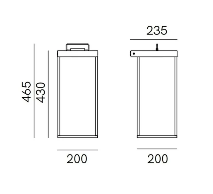 Applique d'extérieur, Lanterne Slim 267.05.OO, laiton, IP55, LED, dim, 2700K, 1300 lm, L20cm, H46,5cm - Il Fanale