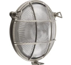 Applique*Zangra Applique d'extérieur, Light.o.069, laiton nickelé, IP64, Ø20cm, H20cm - argent