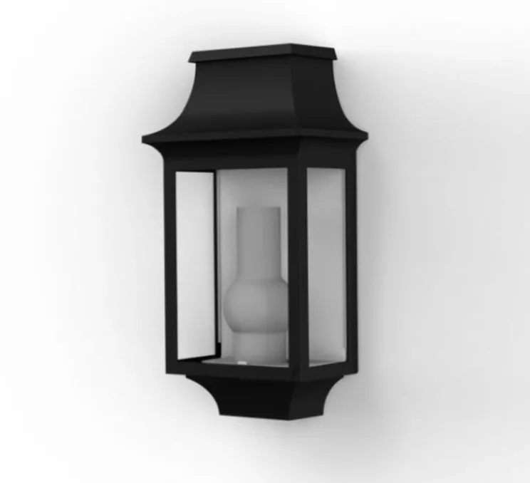 Applique d'extérieur, Louis Philippe 7 N° 1, noir foncé, verre clair, IP44, L19,7cm, H37,3cm - Roger Pradier