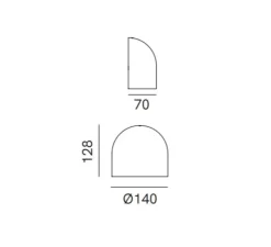 Applique*Il Fanale Applique d'extérieur, Mask 298.01.OS, , IP65, LED, dim, 3000K, 750 lm, L14cm, H12,8cm- laiton bruni
