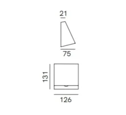 Applique*Il Fanale Applique d'extérieur, Mask 298.02.OS, , IP65, LED, dim, 3000K, 750 lm, L12,6cm, H13,1cm- laiton bruni