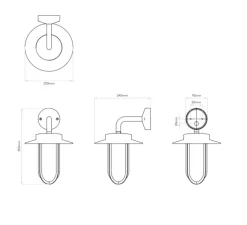 Applique*Astro Applique d'extérieur, Montparnasse, nickel poli, IP44, L20,5cm, H33cm - Lighting nickel polis