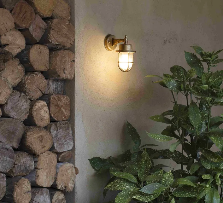 Applique*Faro Applique d'extérieur, NAHIR, , IP44, Ø12cm, H21cm - laiton