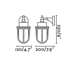 Applique*Faro Applique d'extérieur, NAHIR, , IP44, Ø12cm, H21cm - laiton