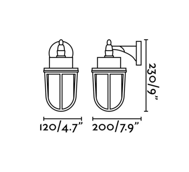 Applique*Faro Applique d'extérieur, NAHIR, , IP44, Ø12cm, H21cm - laiton