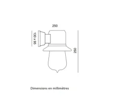 Applique d'extérieur, Novecento 930, noir mat, IP44, Ø25cm, H25cm - Toscot