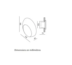 Applique*Toscot Applique d'extérieur, Oval, , IP65, LED, 2700K, 250 lm, L14cm, H18cm - gris