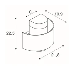 Applique*SLV Applique d'extérieur, Photoni , , IP65, L21,8cm, H22,5cm - noir