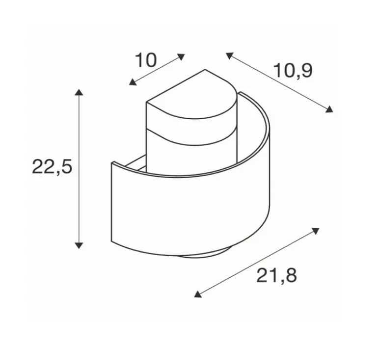 Applique*SLV Applique d'extérieur, Photoni , , IP65, L21,8cm, H22,5cm - noir