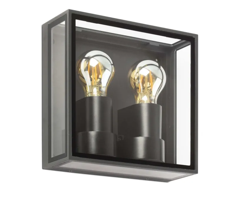 Applique*Faro Applique d'extérieur, POMO, , IP65, L22cm, H22cm - gris